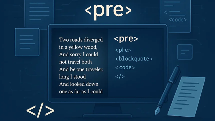 جلسه بیست و ششم: آموزش کامل تگ pre در HTML 1 تگ pre