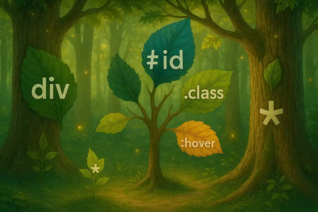 انواع سلکتورهای CSS شامل Class، ID، Combinator و Logical Selectors